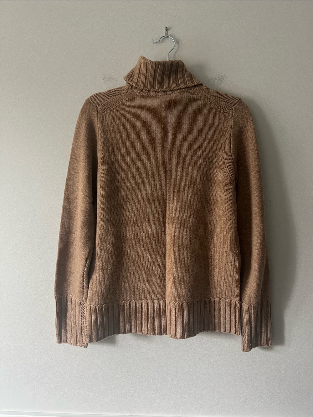 J.Crew Collection 100% Cashmere Turtleneck Sweater Camel Tan Size Medium